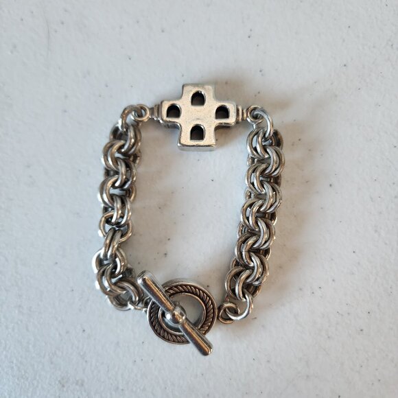 Saint Silver Cross Bracelet "EUC" - Picture 13 of 16